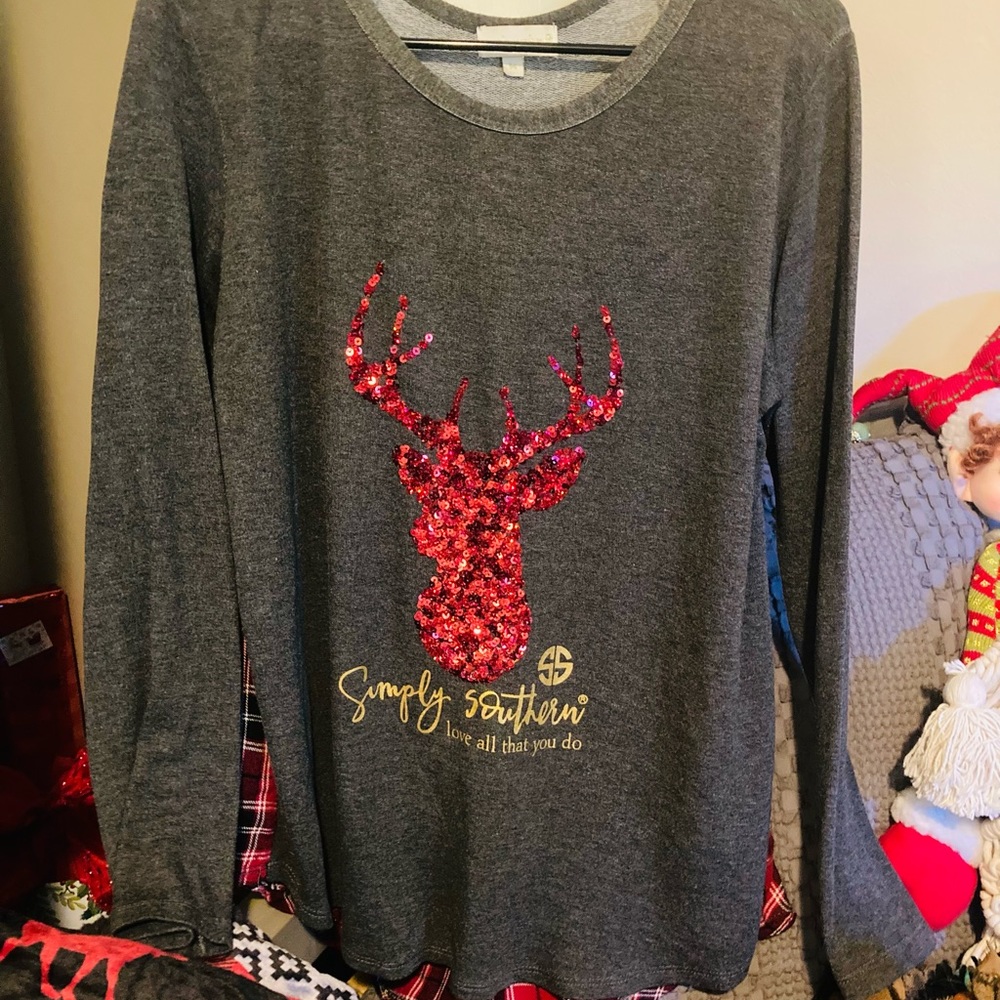 Simply Southern Christmas Embellished LS Top